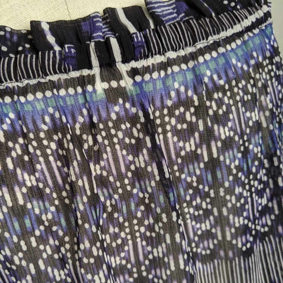 Tart Tank Camisole Sleeveless Square Neckline Ruffled Sheer Blue Ikat M NWT - Picture 7 of 8